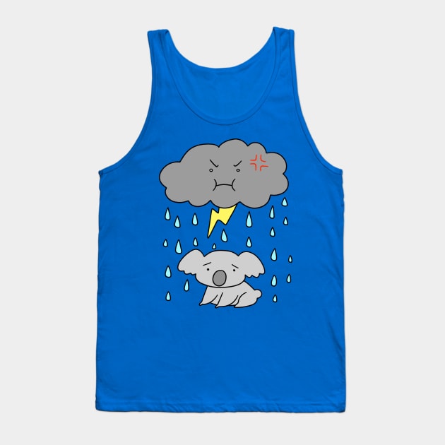 Storm Cloud Sad Koala Tank Top by saradaboru